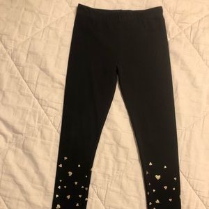 Worn once, Carter’s black leggings w/hearts 6/6X